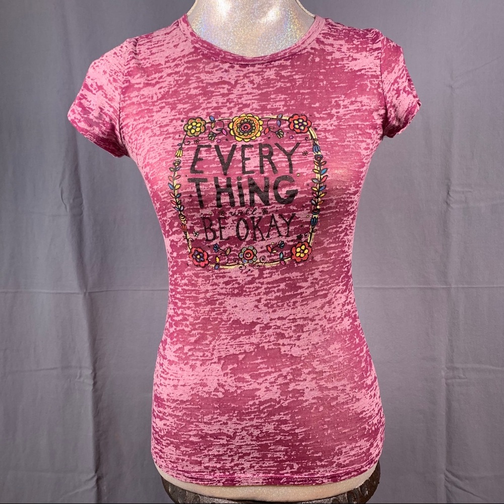 NEW Natural Life Purple Boho Burnout Tee (S) - Picture 2 of 13